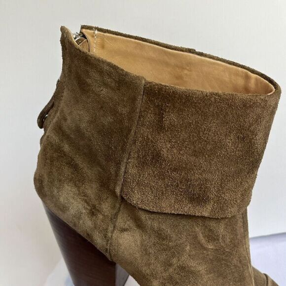Rag & Bone Suede Ankle Bootie Boot Size 9 Green Chunky Heel Back‎ Zip Bohemian - Picture 7 of 16